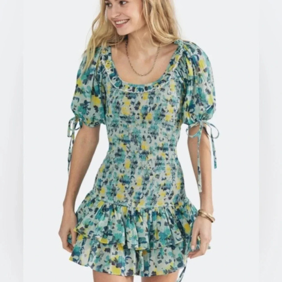 LoveShackFancy Dress Women’s Small Violet Mini in Açaí Berry Ruffle Cottagecore - Picture 1 of 10